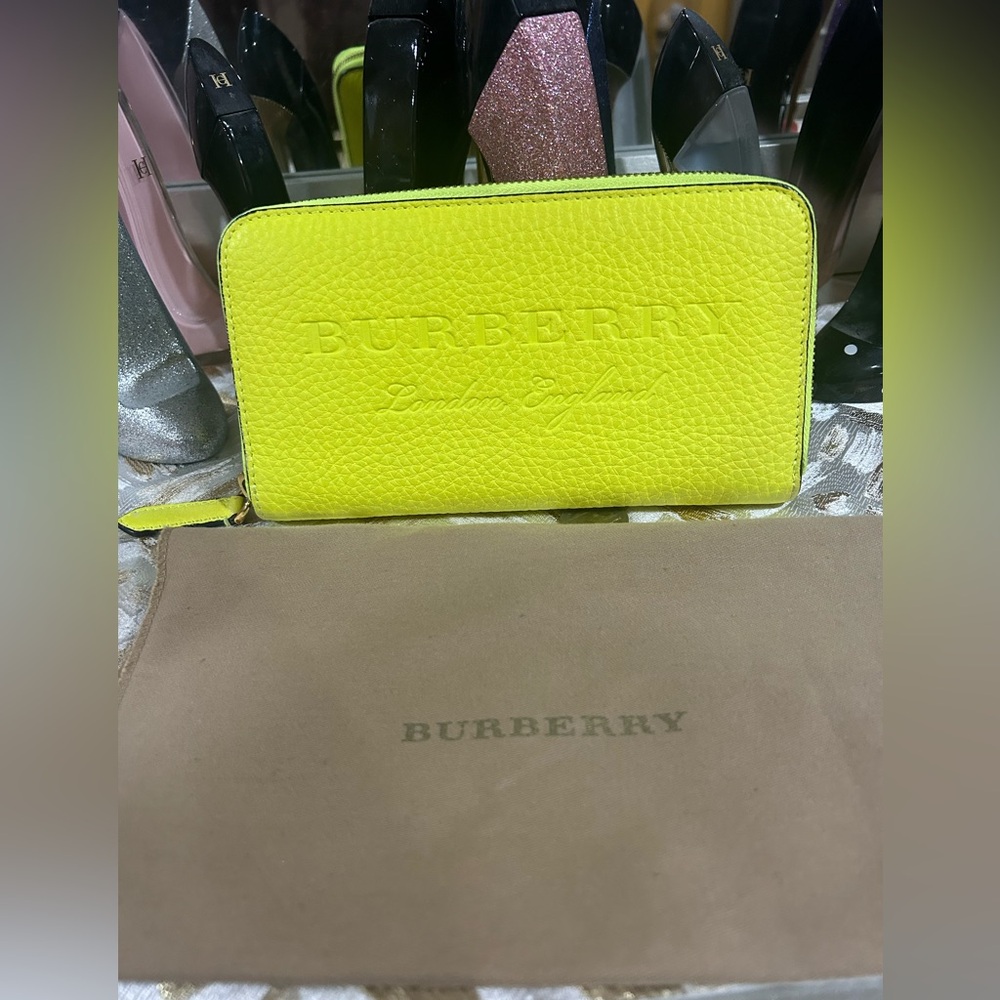 Burberry Neon Yellow Wallet - - TODAY ONLY!